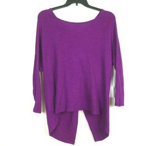 1.State Knotted Back Waffle Knit Sweater S Crushed Berry Long Sleeve